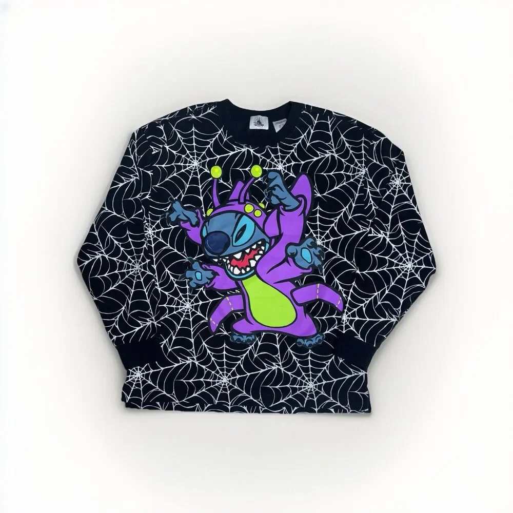 Disney Parks Halloween Spider Stitch Spirit Jersey Like Sweatshirt Adult Medium - Picture 1 of 7